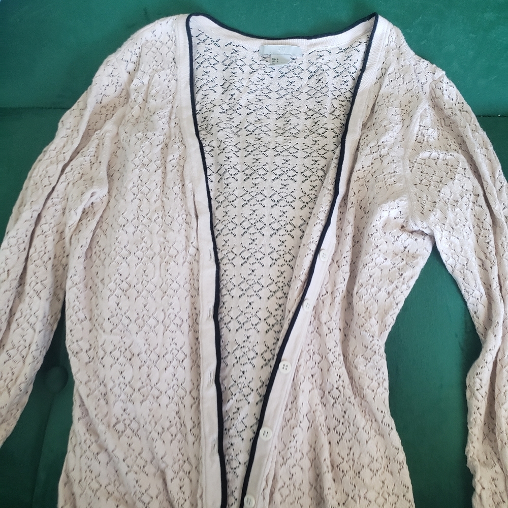 H&M Beige and Black Loose Cardigan